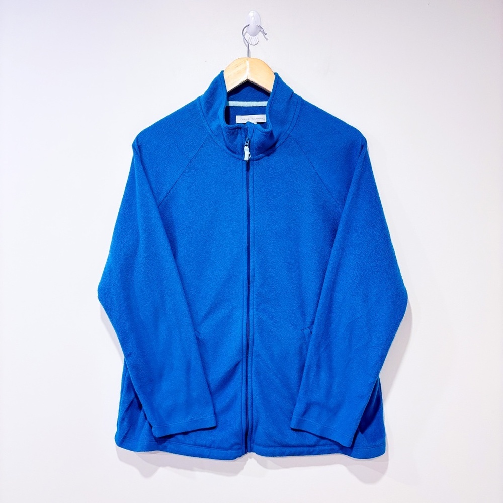 CAROLE HOCHMAN‎ Blue fleece zip-up vest